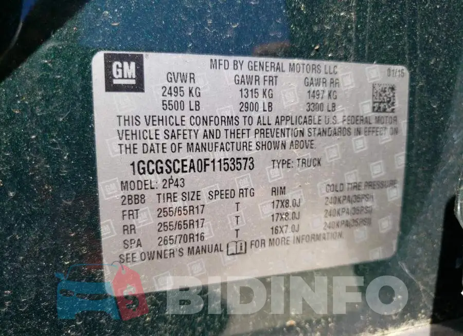 1GCGSCEA0F1153573 Photo# 12