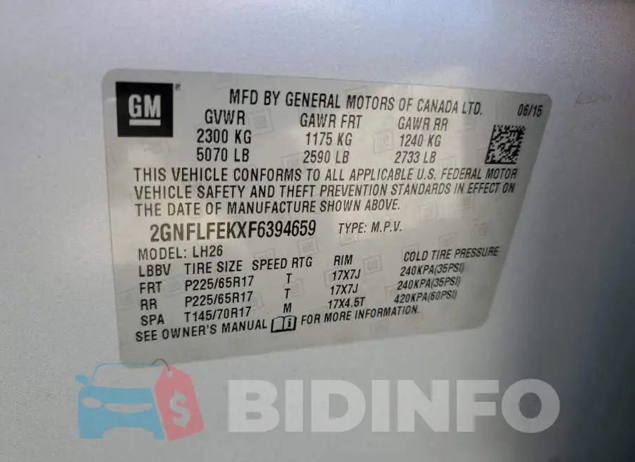 2GNFLFEKXF6394659 Photo# 13