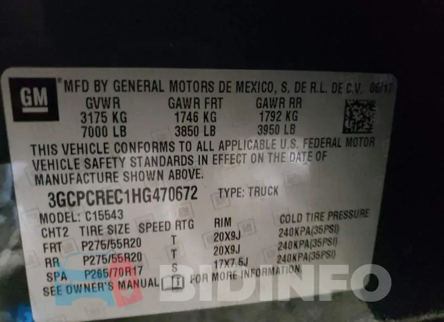 3GCPCREC1HG470672 Photo# 13