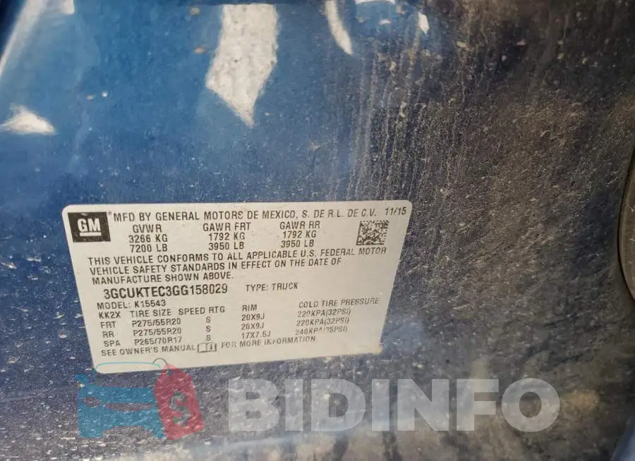 3GCUKTEC3GG158029 Photo# 12