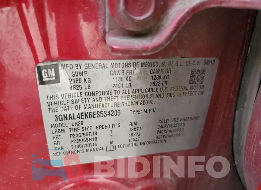 3GNAL4EK6ES534205 Photo# 12