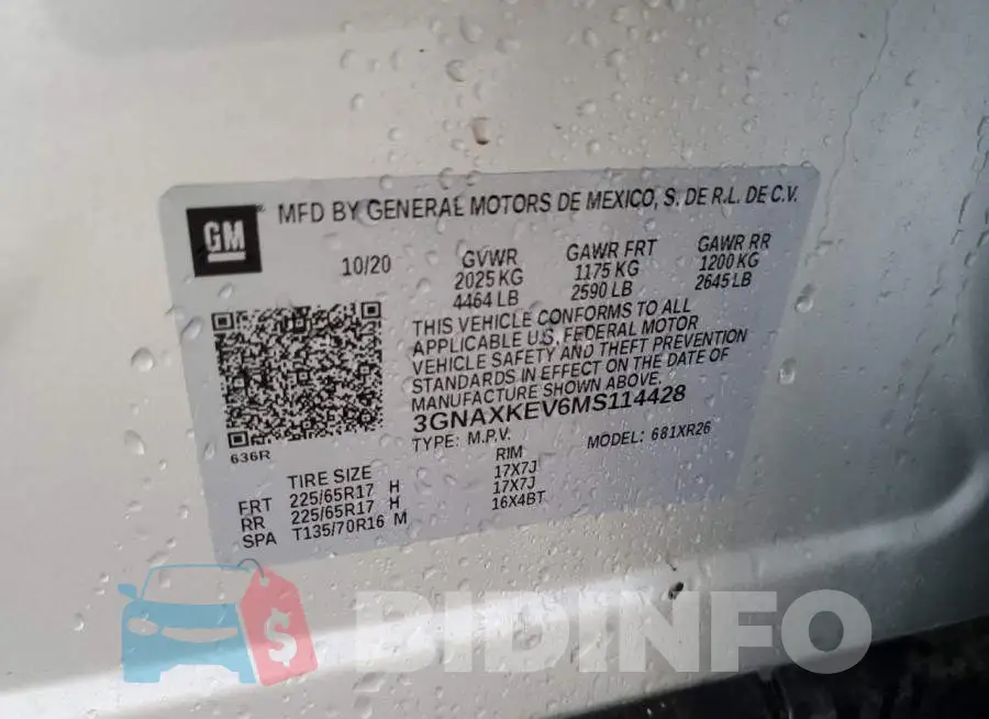 3GNAXKEV6MS114428 Photo# 14