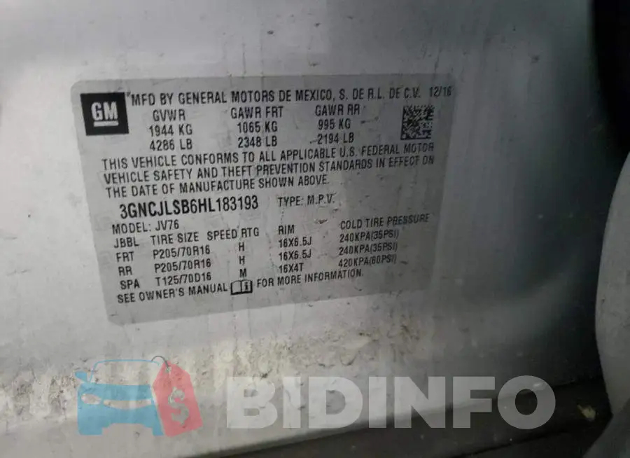 3GNCJLSB6HL183193 Photo# 13