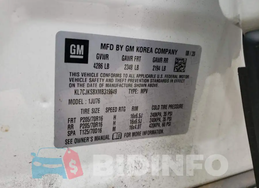 KL7CJKSBXMB319949 Photo# 12
