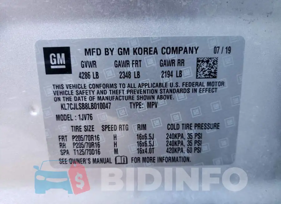 KL7CJLSB8LB010047 Photo# 13