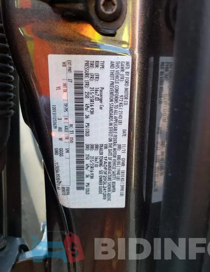 1FADP3F20GL241269 Photo# 12