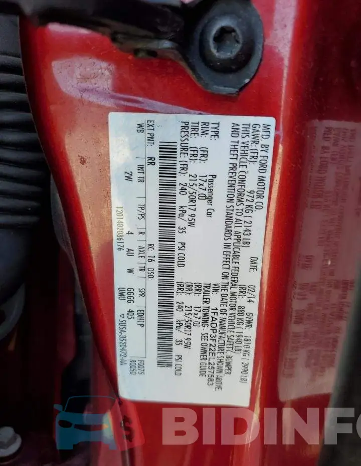 1FADP3F22EL257583 Photo# 12