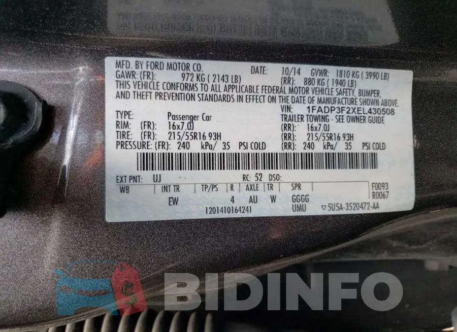 1FADP3F2XEL430508 Photo# 13