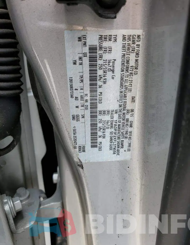 1FADP3F2XFL379058 Photo# 12