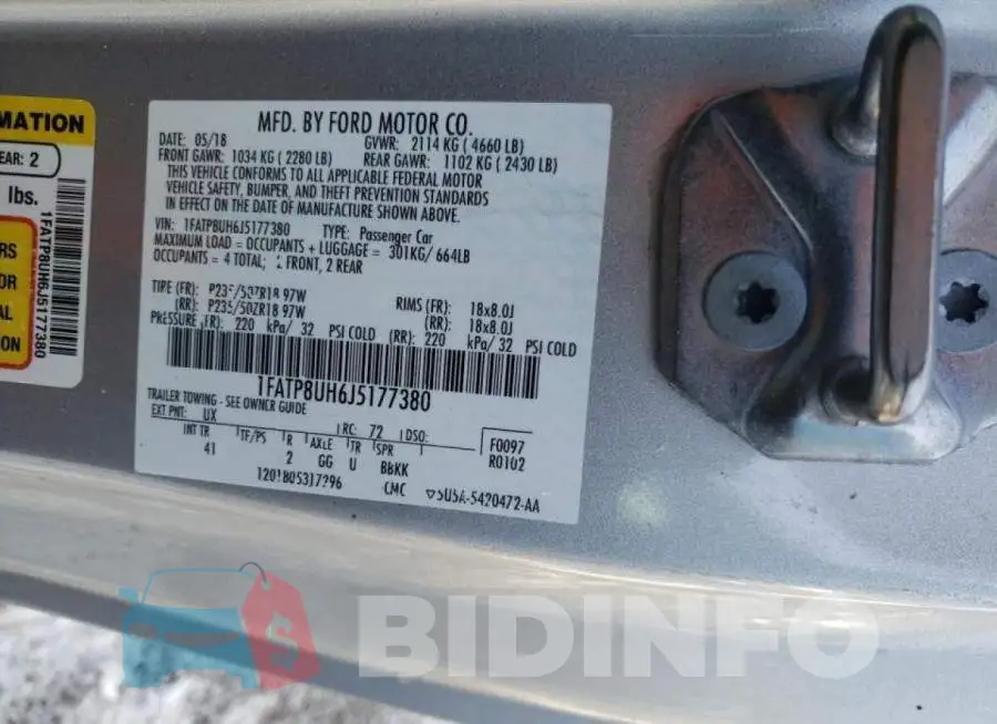 1FATP8UH6J5177380 Photo# 10