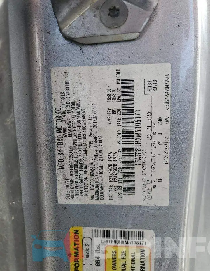 1FATP8UHXM5106171 Photo# 12