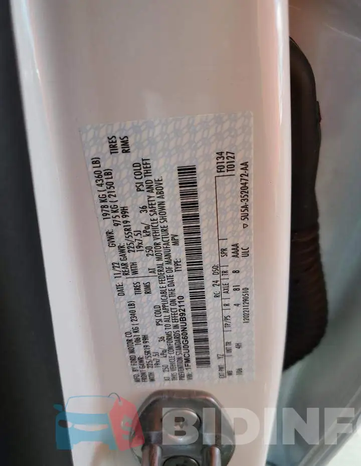 1FMCU0G60NUB92110 Photo# 14