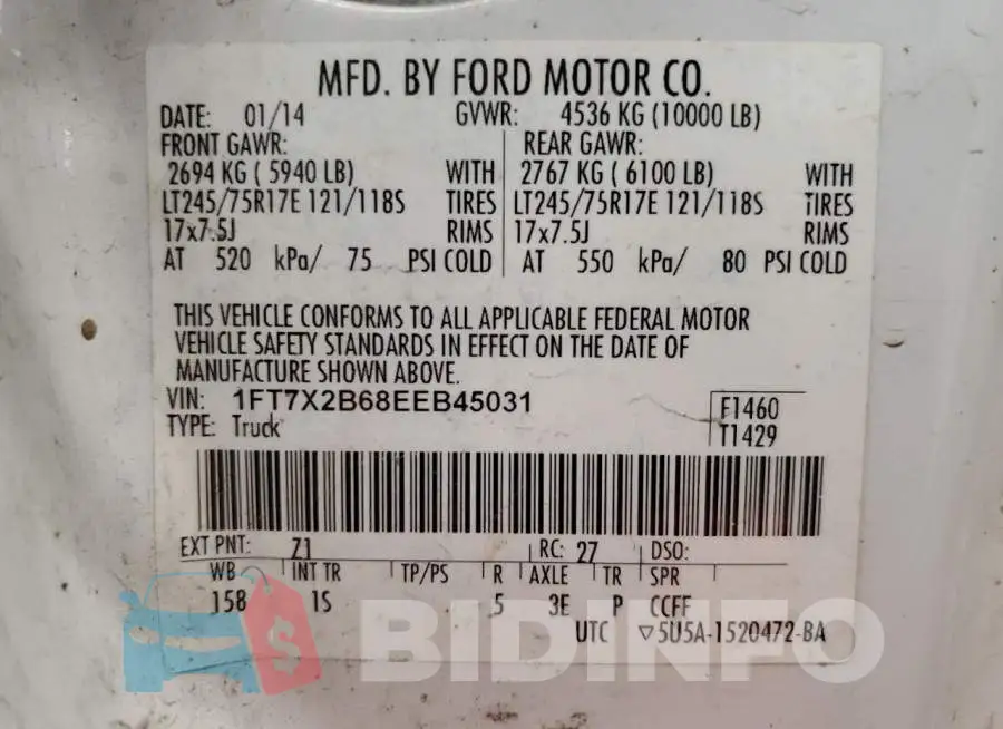 1FT7X2B68EEB45031 Photo# 12