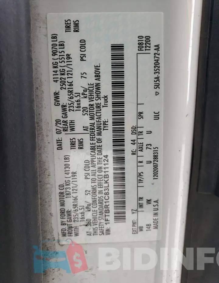 1FTBR1C83LKB11124 Photo# 13
