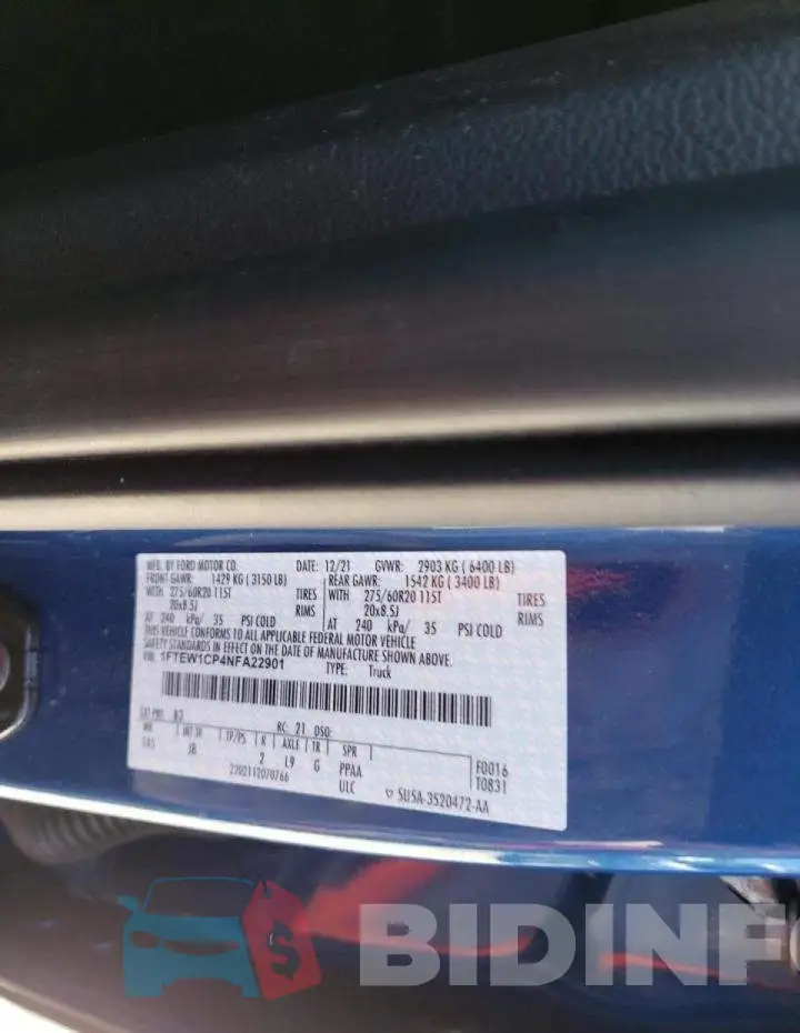1FTEW1CP4NFA22901 Photo# 12