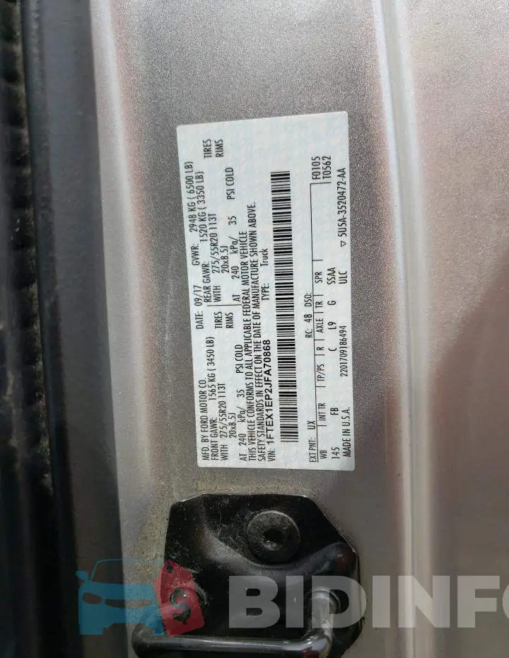 1FTEX1EP2JFA70868 Photo# 12