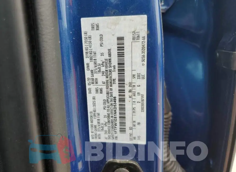 1FTFW1E81NKD53498 Photo# 12