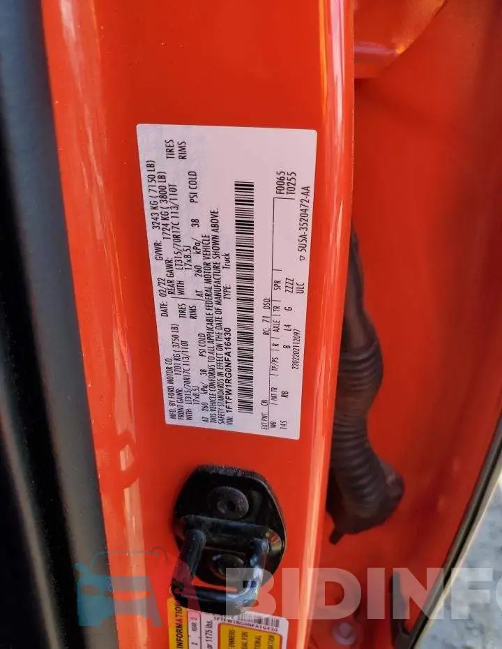 1FTFW1RG0NFA16430 Photo# 12
