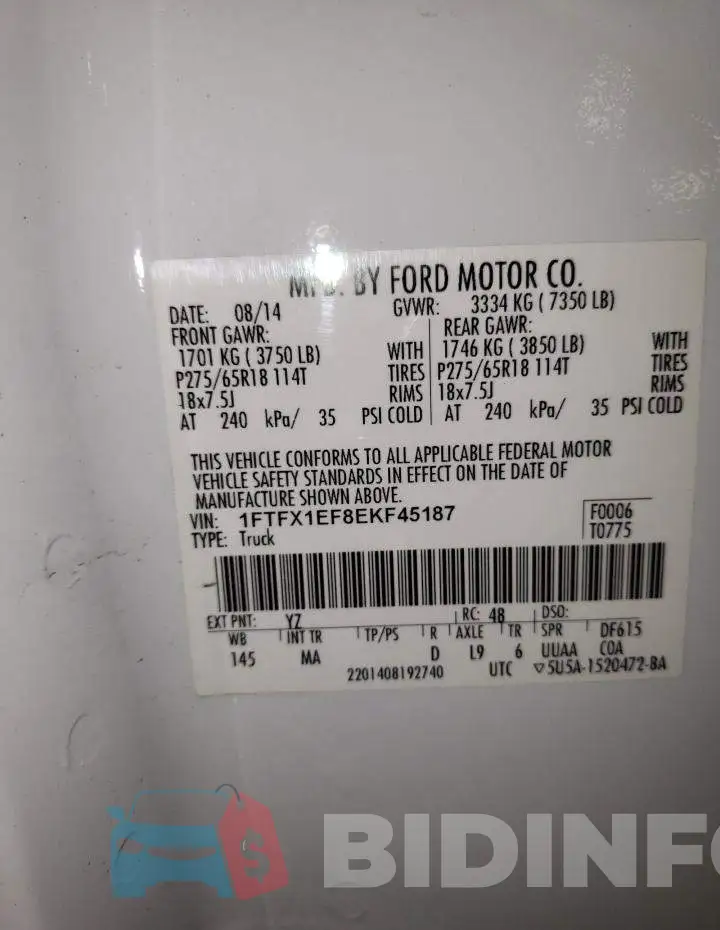 1FTFX1EF8EKF45187 Photo# 13