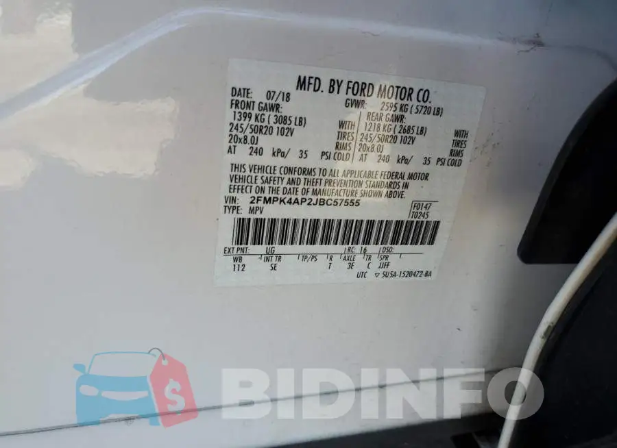 2FMPK4AP2JBC57555 Photo# 12