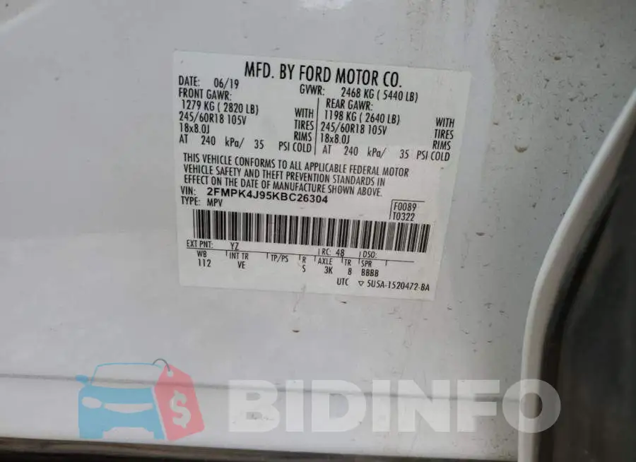 2FMPK4J95KBC26304 Photo# 12