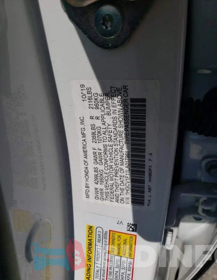 1HGCV1F11LA017961 Photo# 12