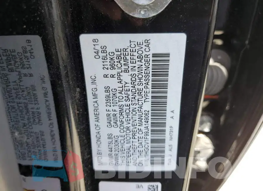 1HGCV1F99JA149062 Photo# 12