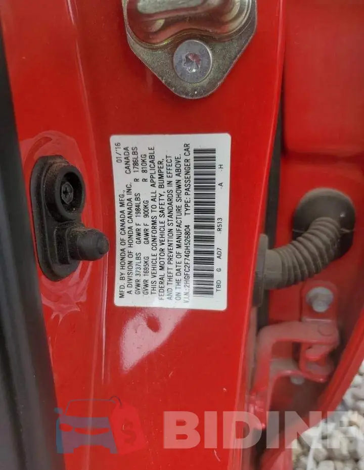 2HGFC2F74GH526804 Photo# 12