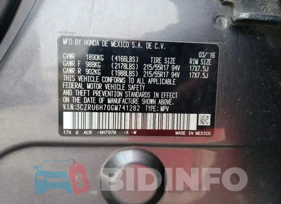 3CZRU6H70GM741282 Photo# 13