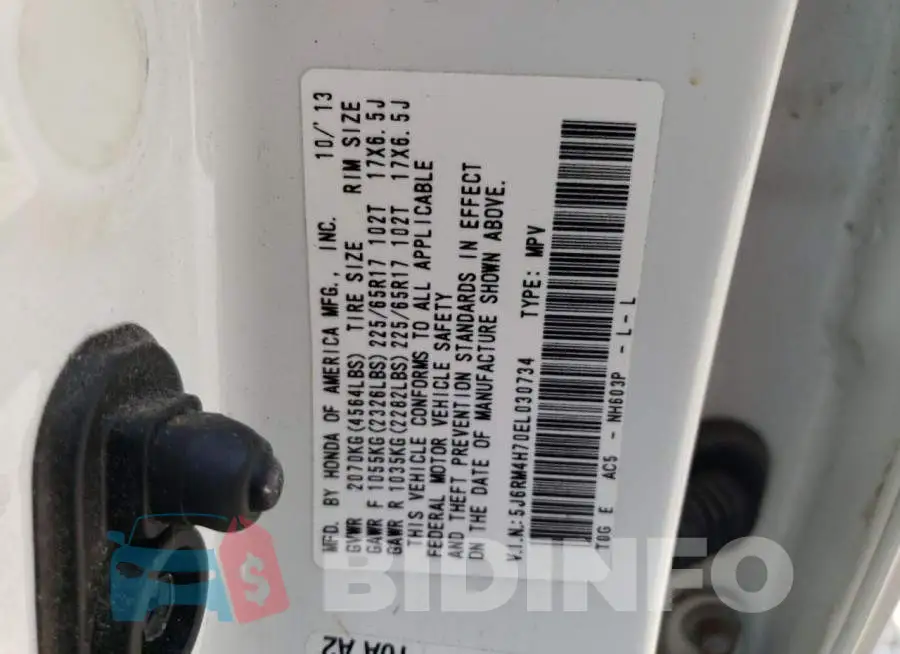 5J6RM4H70EL030734 Photo# 12