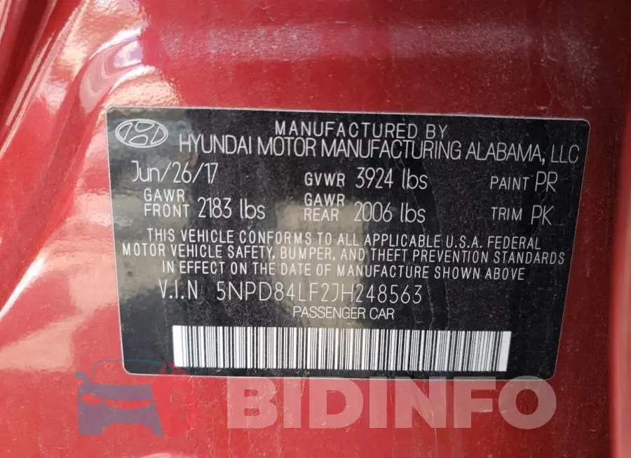 5NPD84LF2JH248563 Photo# 12