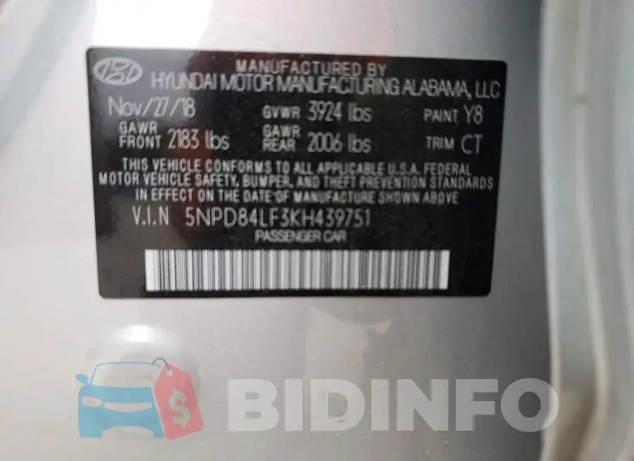 5NPD84LF3KH439751 Photo# 13