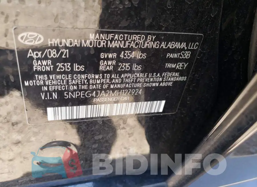 5NPEG4JA2MH127924 Photo# 12