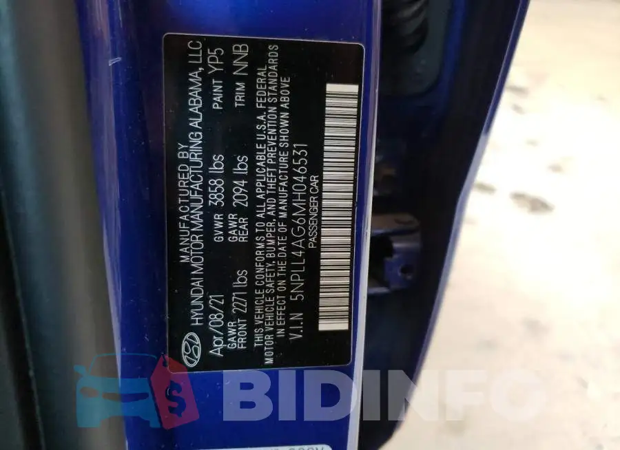 5NPLL4AG6MH046531 Photo# 12