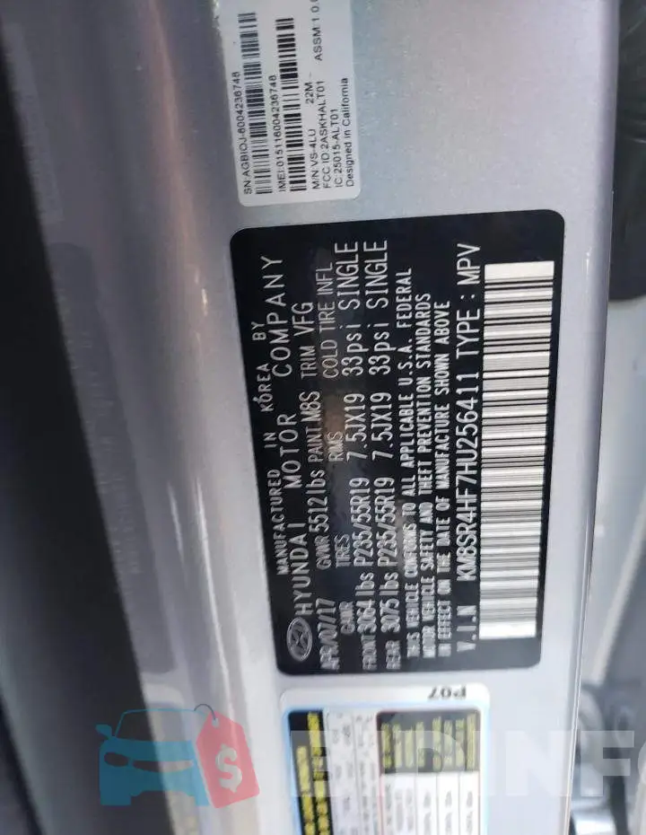 KM8SR4HF7HU256411 Photo# 13