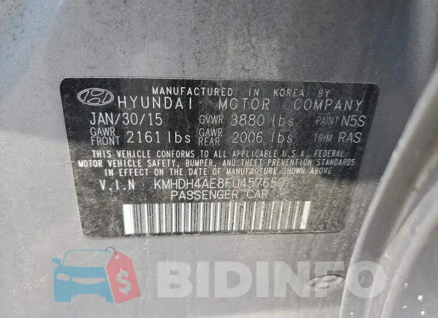 KMHDH4AE8FU457650 Photo# 12