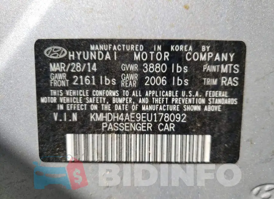 KMHDH4AE9EU178092 Photo# 12
