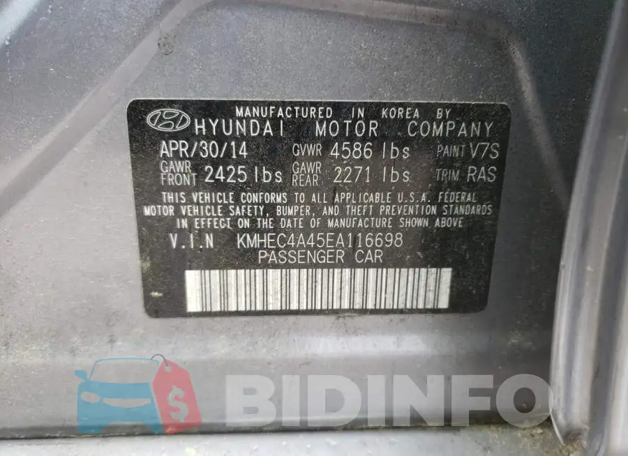 KMHEC4A45EA116698 Photo# 12