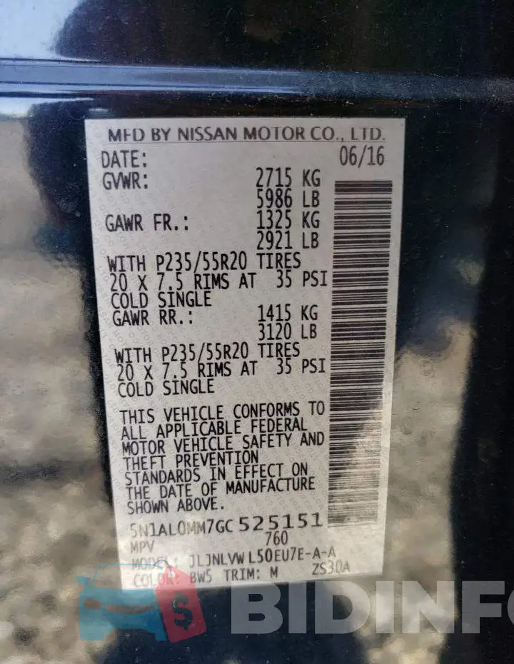 5N1AL0MM7GC525151 Photo# 13