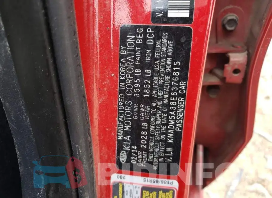 KNADM5A38E6376815 Photo# 12