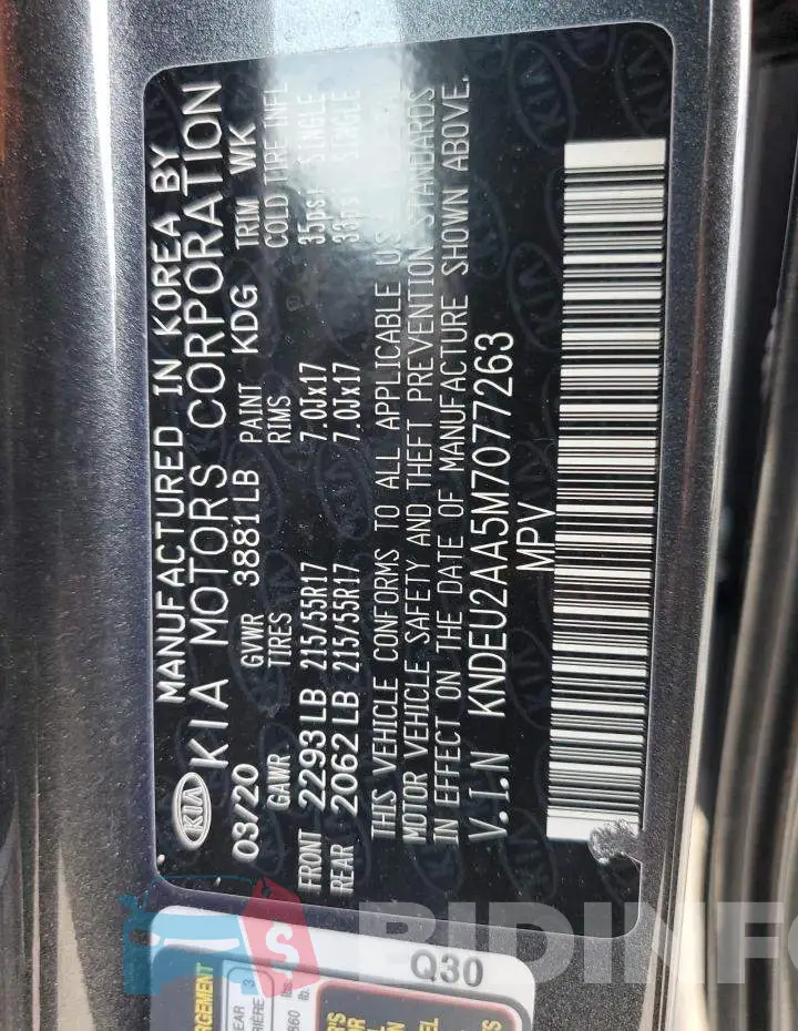 KNDEU2AA5M7077263 Photo# 14