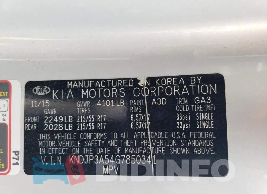 KNDJP3A54G7850341 Photo# 12