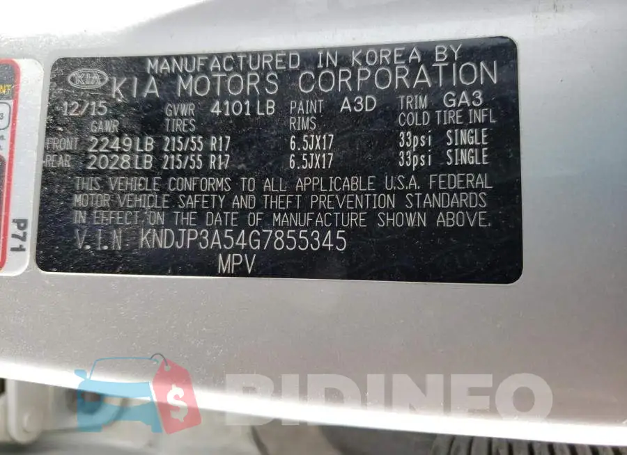 KNDJP3A54G7855345 Photo# 12