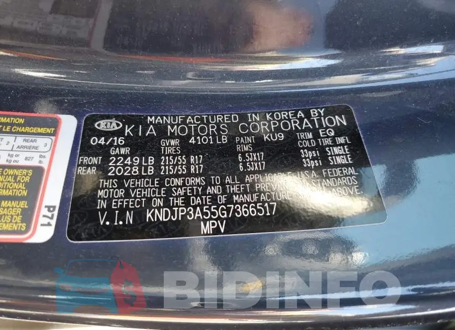 KNDJP3A55G7366517 Photo# 13