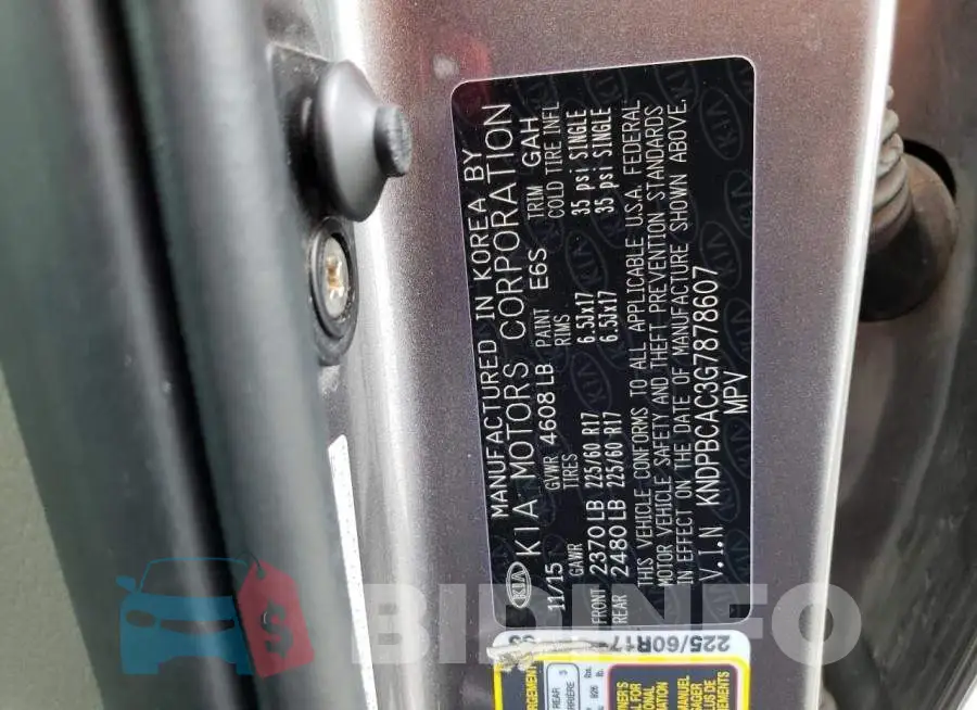 KNDPBCAC3G7878607 Photo# 12