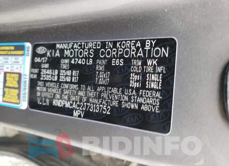 KNDPMCAC2J7313752 Photo# 12