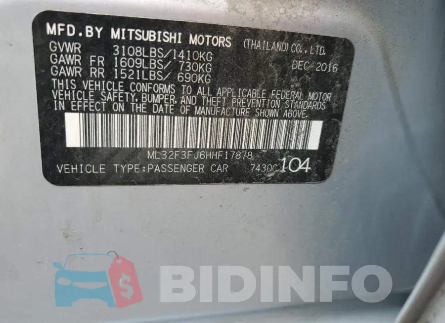 ML32F3FJ6HHF17878 Photo# 12