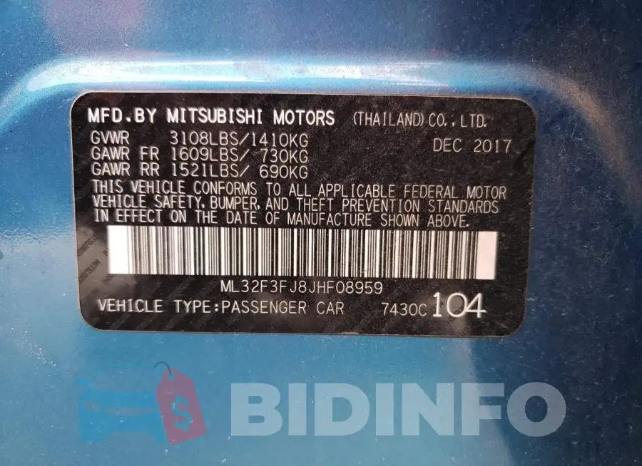 ML32F3FJ8JHF08959 Photo# 13
