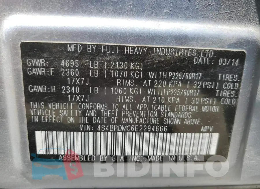 4S4BRDMC6E2294666 Photo# 14