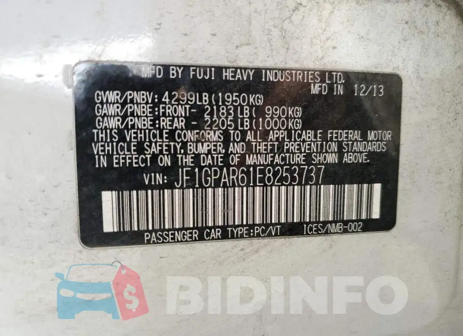 JF1GPAR61E8253737 Photo# 12